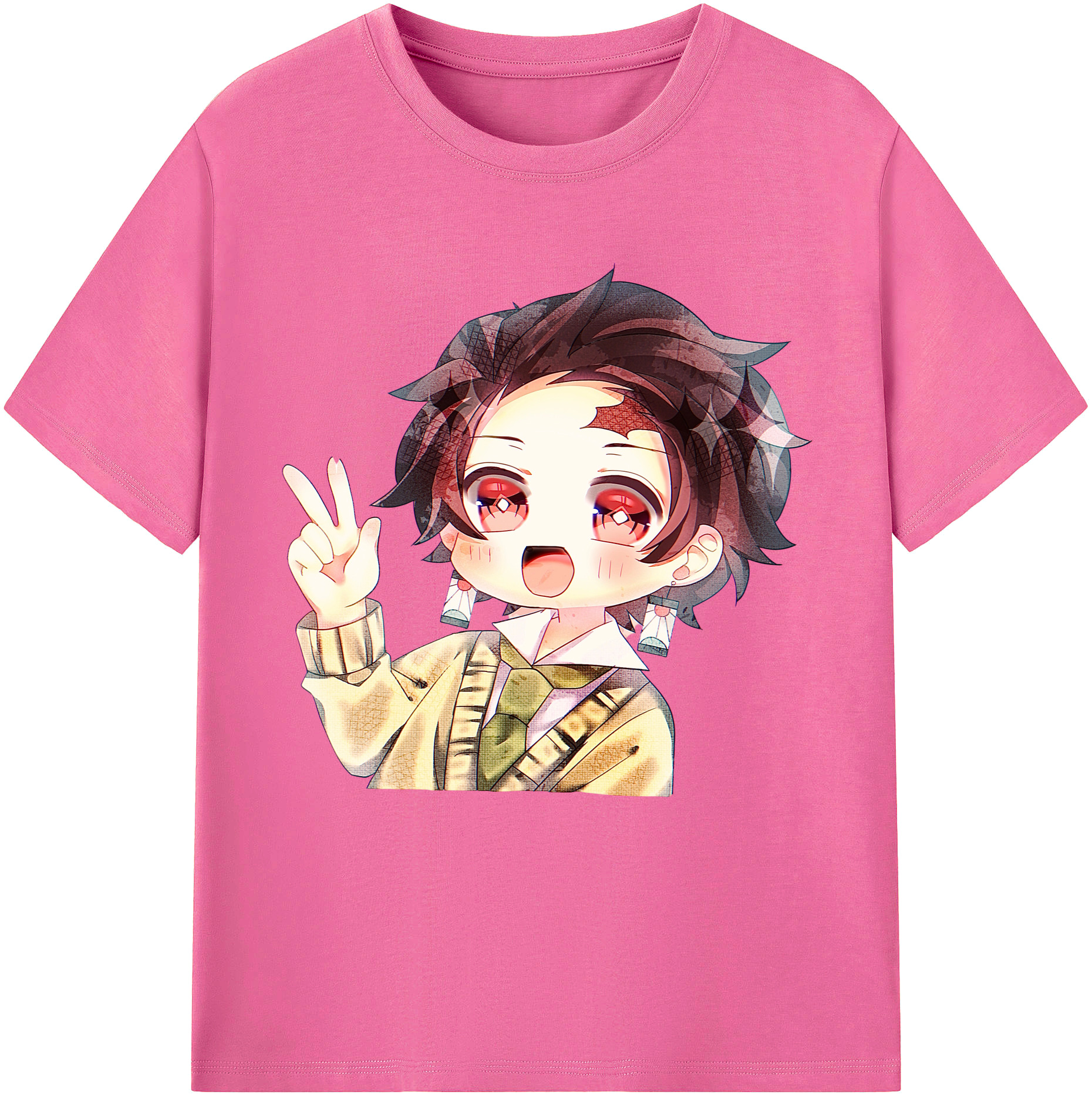 （画像用） 鬼滅の刃 竈門 炭治郎／かまど たんじろう Kamado Tanjirou レディースカジュアルプリントTシャツ（綿100％）